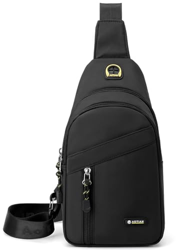 zhongningyifeng Borsa a tracolla per uomini e donne, piccola borsa toracica in nylon, impermeabile, leggera, mini zaino a tracolla per escursionismo, campeggio