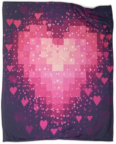 Liebe Kuscheldecke 60x80inch(150x200cm),weich & Warm,extra Flauschig Als Sofadecke Rotes Herz Wohndecke Yogadecke Tagesdecke,Plüsch Sofaüberwurf