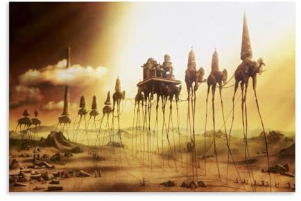 YYUEQIL Salvador Dali berühmtes Gemälde-Poster – Die Elefanten, Wandkunst, Schlafzimmer-Drucke, Heimdekoration, hängendes Bild, Leinwand, Gemälde, ungerahmt, 40 x 60 cm