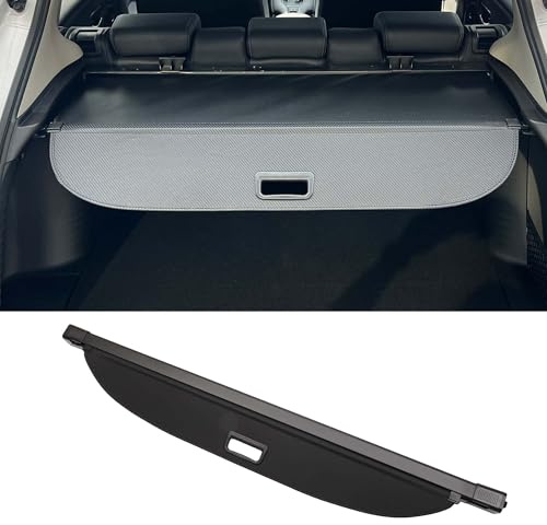 Motoforti Retractable Cargo Cover, for Jeep Compass 2007-2016, Gloss Black | Black, Rear, Aluminum Alloy, Canvas, Rear Trunk Security Shield Shade, 1 Pcs