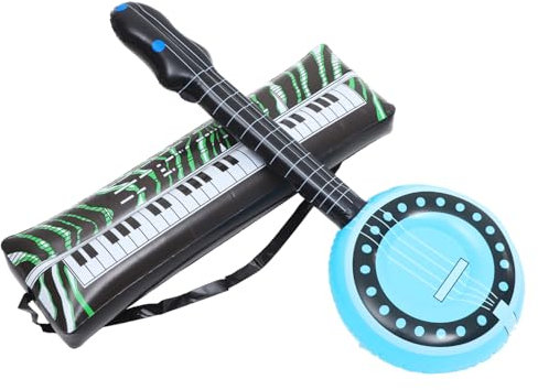TOYANDONA 2stücke Aufblasbare Musikinstrumente Elektronische Keyboard Und Banjo Ballons Für Partys Hochzeiten Und Bunte Party-requisiten Keyboard Banjo