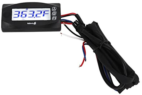 AOWINHIT Termometro per Moto Digitale Moto Testata Temperatura Tensione Tempo RPM 4 in 1 Metro DC12V con Candela Universale (14mm),Lucchetti e Accessori