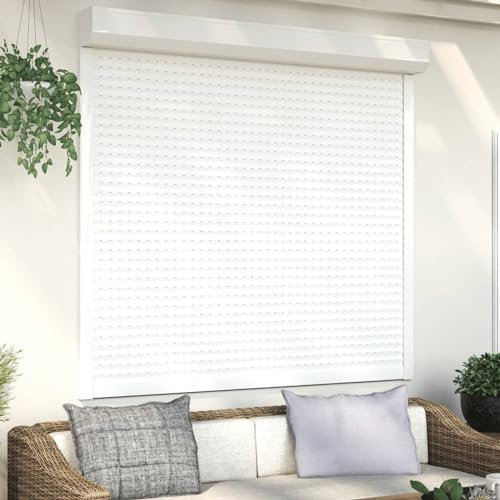 Xichuzi Rollladen Aluminium, Aussenrolladen, Schrank Rollo, Außenrollo, Sonnenschutzrollo Außen, 160 x 150 cm Weiß