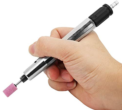 Amoladora de Lápiz, Mini Herramienta de Amoladora, Herramienta de Amoladora de Micro Troquel de Aire con Recto de Alta Velocidad, Pluma de Grabado Neumática de 65000 Rpm,