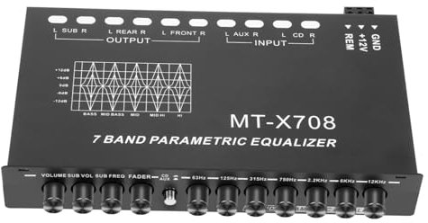 MOLUCKFU Ecualizador De Coche De Bandas Amplificador Ajustable Para Audio De Coche Ecualizador Gráfico Digital Para Control De Tono Estéreo Para Sistema De Sonido