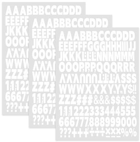 3Sheets Iron on Letters and Numbers for Clothing, 1 Inch Small Iron On Letters A to Z, and 0 to 9 Vinyl Numbers Iron on Letters Heat Transfer Letters for DIY Printing Craft Clothing T-Shirt Jersey(Whi