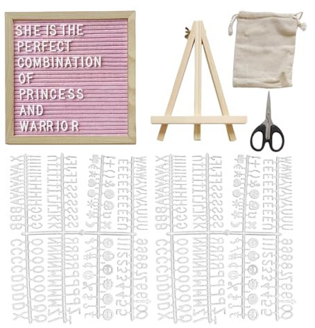 Letterboard Filz, 25 Cm Buchstaben Tafel Mit Ständer Und 340 Symbolen, Austauschbar Notiztafel Kleine Letter Board Buchstaben Stecktafel Für Hochzeit Geburtstag Laden