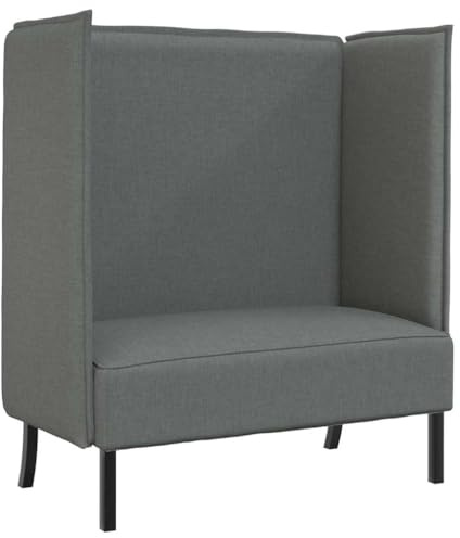 vidaXL Hög Ryggsoffa 101cm Mörkgrå tyg