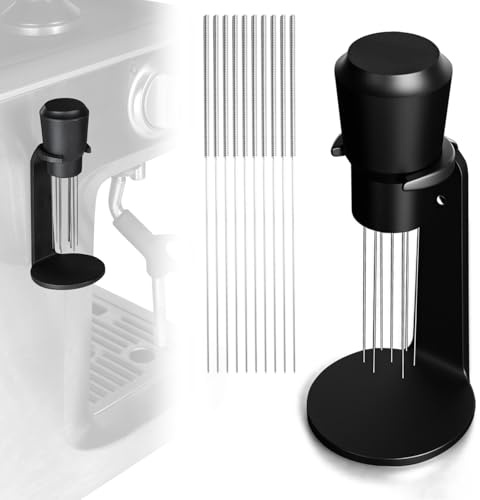Upgraded Magnetic WDT Tool 0.4mm Needles with Stand for Espresso Machines | Magnetic Coffee Distribution Tool Upgraded Strong Magnetic Design 0.4mm Stainless Steel Needle Ergonomically Designed
