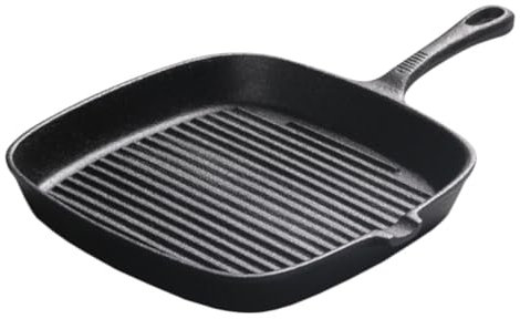 LABRIMP 1 Pieza Sartén Cuadrada de Hierro sin Recubrimiento Sartén Antiadherente para Asar Mango para Cocina y Camping