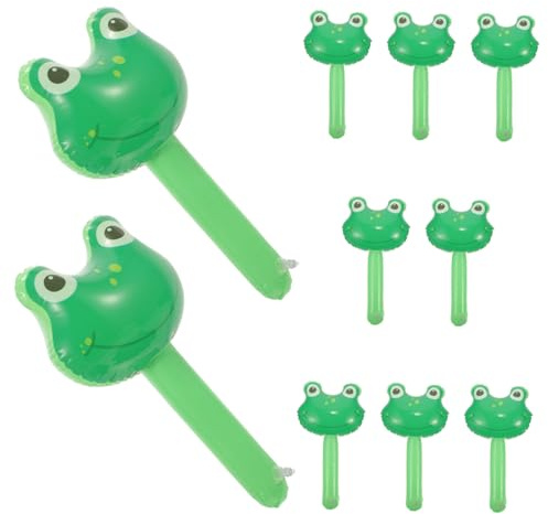 TOYANDONA 10 Stück Teiliges Aufblasbare Hämmer mit Glocke Lustiges Frosch design Sichere Partyspielzeuge für Kindergeburtstag Pool Strandpartys Leicht und Robust für Drinnen und Draußen
