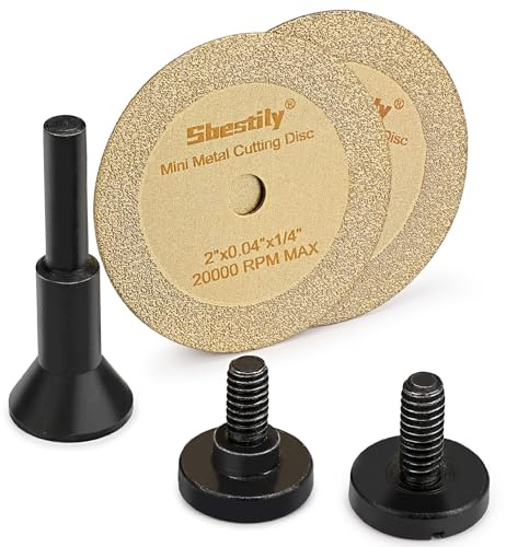 Sbestily 50mm Diamond Cutting Disc 1/4 Shank for Metal Drill & Die Grinder | 2 Inch Ultra-Thin Cut Off Wheel for Stainless Steel, Nuts, Bolts, Screws, Ceramic & PVC Pipe. Rotary Tool Cutter Attachment.