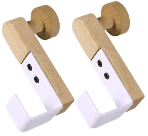 Yardenfun 2 Ganci Appendini Sopra Porta in Ferro e Legno Antiruggine senza Foratura Organizer Appendiabiti per Cucina Camera da Letto e Bagno Ganci Porta per Giacche Asciugamani e