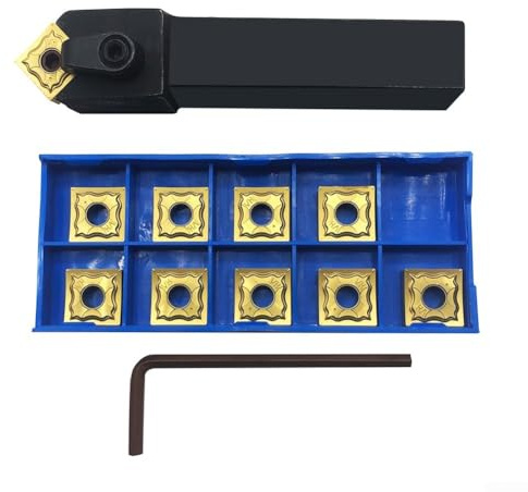 Kit de soporte de herramientas de carburo, kit de herramientas de torneado de torno CNC con cuchillas de corte SNMG120404-HA y soporte de herramientas MSDNN1616H12 para metalurgia