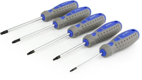 pokm toolsmarket - Set di cacciaviti TORX da 5 pezzi | acciaio CrV | Set TORX T10-T30 | cacciavite magnetico a stella | Set di cacciaviti Torx M03