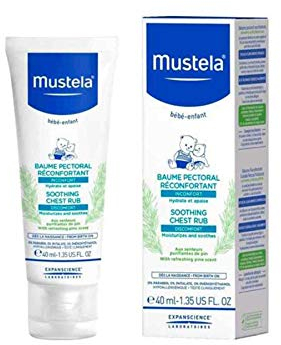 Mustela Crema Massaggio Balsamica per Raffreddore, Naso Chiuso e Tosse con Camomilla, Miele, Karité, Avocado, Tiglio, Pino, Neonati, Bambini e Tutta la Famiglia - Calma e Migliora il Sonno (40ml)