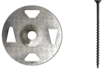 Schluter Kerdi-Board Screws and Washer Set - Fastens Kerdi-Board to Wood Stud Framing - Includes 100 Coarse Thread Screws and 100 Galvanized Steel Washers - KBZS35GT32Z100