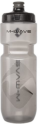 M-Wave PBO 750 Trinkflasche, Sportflasche, Fahrradflasche, Getränkeflasche, 750ml, großes Mundstück, Griffmulden, Kunststoff, transparent