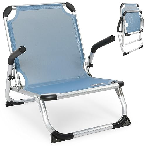 Homecall Klappbarer Strandstuhl aus Aluminium - (Blau)