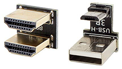 ELECROW Raspberry Pi 3 Connector, Micro USB to USB A Adapter & HDMI to HDMI Adapter (180 Degree Angle, Male to Male) Kit for ELECROW RC070S 7 Inch Monitor