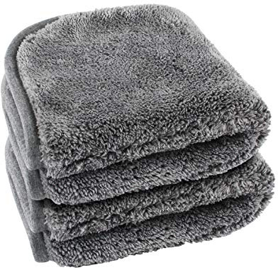 lunar. premium cleaning 2 Stück Poliertuch Auto KFZ Microfasertuch 40x40cm grau 1200 GSM Trockentuch extrem saugfähig ultraweich zur professionellen Autopflege