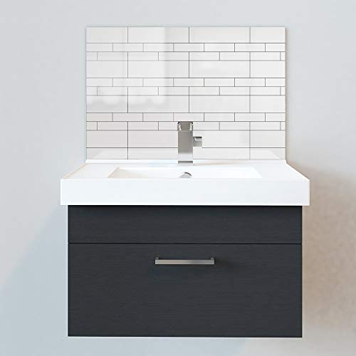 Bathroom Splashbacks - Sink Splashbacks - By Premier Range - White Bathroom Tile in 50cm Wide x 30cm High