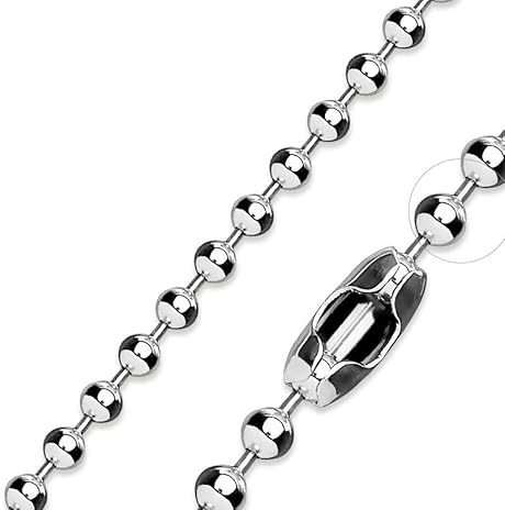 Bungsa Kugelkette Silber 4mm aus Edelstahl Unisex