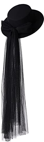 COSDREAMER Viktorianischer Punk-Spitzenhut für Damen im Gothic-Stil (schwarz/weiß).