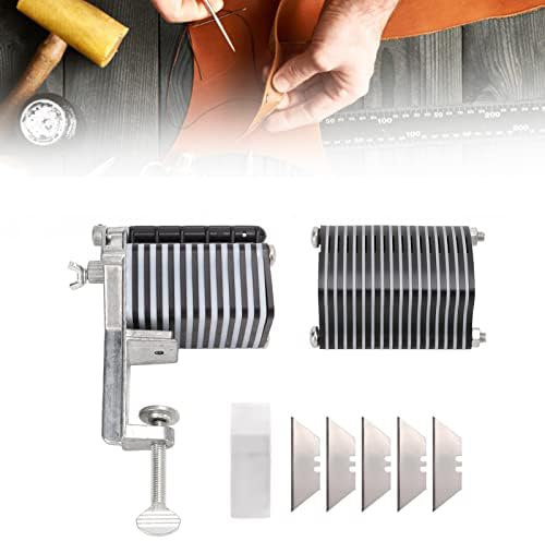 Fyearfly Cortador de Encaje de Cuero, Cortador de Tiras de Cuero, Herramientas para Trabajar el Cuero para Cinturón de Encaje, Tira Trenzada, Corte de Borlas