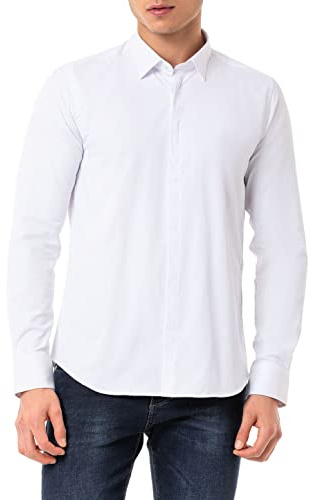 Redbridge Klassisches Hemd Elegant Casual Basic Langarm Premium Qualität Weiß XXL