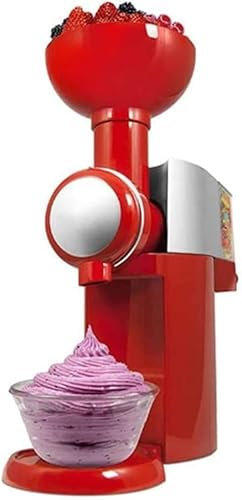 Samnuerly Mini Ice Cream Maker Machine Home Gelato Sorbet Frozen Yoghurt Machine Small Kids DIY Homemade Ice Cream Dessert Maker Automatic Frozen Fruit Dessert Home (Color : Black) (Red)