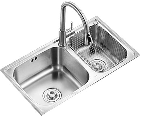 Spüle küchenspüle edelstahl waschbecken küche spülbecken mit wasserhahn set küche spülbecken edelstahl mit armatur Geeignet für Gärten, Außenküchen, Garagen, einfach und bequem zu bedienen (Color : S
