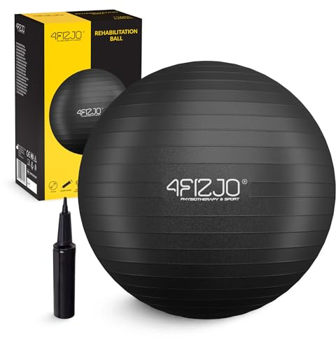 4FIZJO Rehabilitationsball 75 cm, Gymnastikball, Fitness, Rehabilitation, für Büro