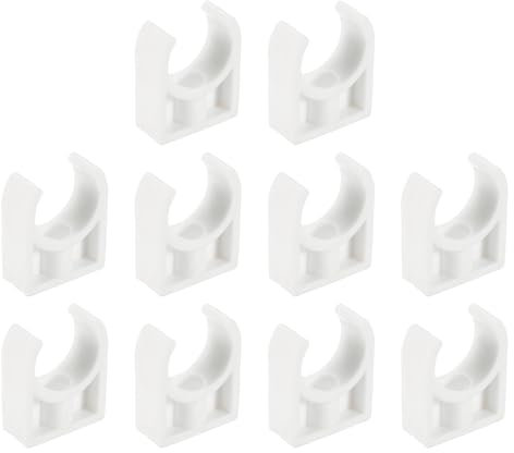 QUARKZMAN 50 Stück PVC Rohrschellen, Rohrhalterung Rohrhalter Klammer für 25mm(1) Außendurchmesser Rohr Wandmontage Deckenmontage für Haus Gas Rohr,Wasserrohr,Teich,Garten Weiß