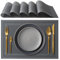 IPEA Manteles Individuales e Mesa Elegantes 45 x 30 cm para Cena, Almuerzo, Desayuno - 6 Unidades - Mantel Individual Lavable, Resistente Calor, Antideslizante, Antimanchas para Mesa de Cocina - Gris