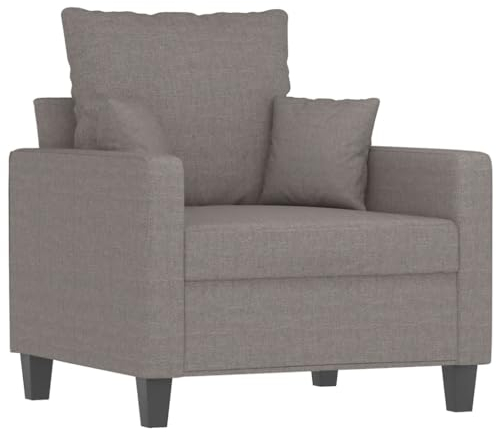 vidaXL Sessel, Sofa Relaxsessel mit gepolstertem Sitz Armlehnen, Fernsehsessel Loungesessel Metallgestell, Polstersessel Ruhesessel für Wohnzimmer, Taupe Stoff