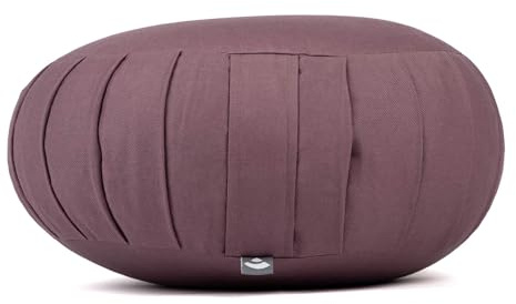 BODHI Zafu ECO Coussin de méditation,Coussin de yoga traditionnel classique rond avec soufflets,Housse 100 % coton bio,Coussin d'assise haut de yoga avec rembourrage en épeautre bio,Hauteur