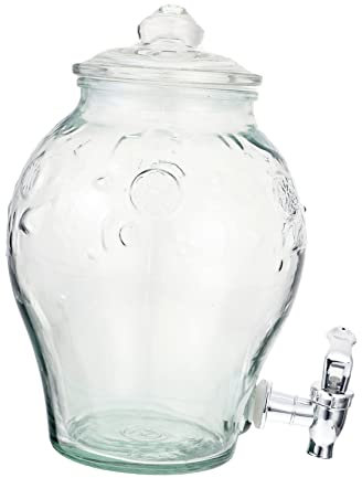 Ciieeo Contenant Hermétique en Verre avec Robinet Abs pour Jus et Boissons, Scellage pour Conservation et Service Facile à Domicile
