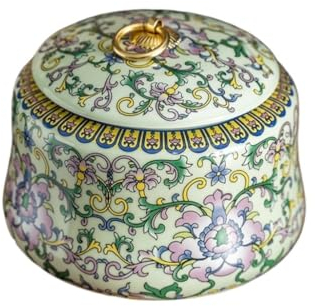Grain Dispenser with Ceramic,Rice Container, Ceramic Ginger JarTea Jars Enamel Colored Ceramic Loose Tea Storage Container Jar Kitchen Food Storage Jar Chinese Retro Storage Box Sealed Jar Tea Storag