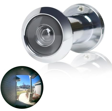 Ultra Clear Silver Front Door Viewer with Privacy Cover, Door Spy Hole Sized 14-18MM for Doors of 35-60MM Thickness, Box Packed for Enhanced Security and Safety.