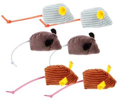 CORHAD 6stücke Katzenminze Spielzeug Mäuse Aus Weichem Plüsch Für Kätzchen Zum Beißen Spielen Beschäftigung Ihrer Katze Mit Verschiedenen Streifenmustern