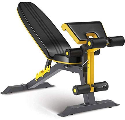 Verstellbare Hantelbank, verstellbare Hantel-Trainingsbank für das Heim-Fitnessstudio, Workout-Bank für das Bauchmuskeltraining, Sit-Up-Schrägbank mit gebogener Form, flache Hantelpresse für Fitness