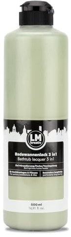 LM-Kreativ Peinture pour baignoire 3 en 1 2K 500 ml – Vert tilleul – Peinture pour carrelage et carrelage pour salle de bain, baignoires, receveurs de douche, carrelage et lavabos – Très couvrante,