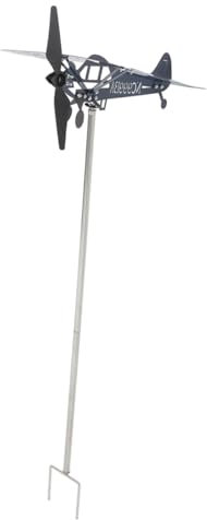 TOBBOMEY Éolienne Métal Décorative Avion pour Jardin Girouette pour Extérieur Idéale pour Pelouse Terrasse Et Abri Installation Facile Et