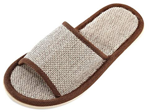 Home Shoes Straw Flip- Flops Slipper Bohemia Style Flat Slides Comfortable Lightweight Sandals Clearance Size 8.5 Coffee