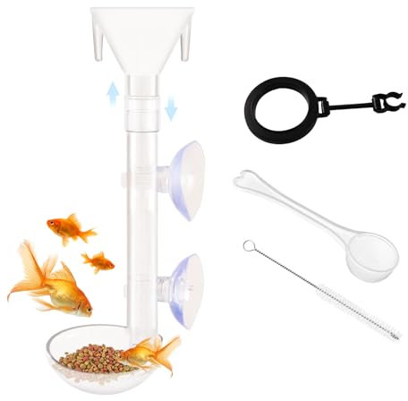 Aquarium Futterrohr Kit, Garnelen Futterrohr Und Schüssel Set, Einstellbare Länge Garnelen Futterrohr, Garnelenfutterschale mit Saugnapf Fütterungsröhre, Aquarium Futterrohr für Aquarium Garnelen