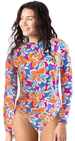 Roxy Rashguard da Donna a Maniche Lunghe, Protezione Solare UPF 50+, per Surf, Beach Volley, Yoga, ad Asciugatura Rapida, Multi Floreale., M