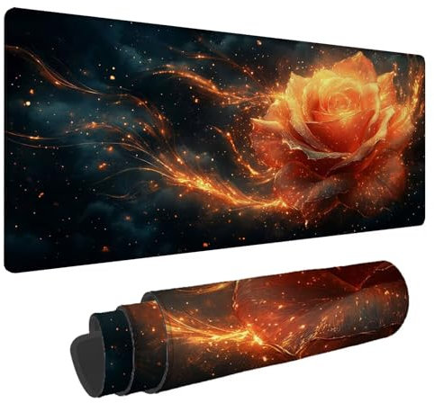 Tapis de Souris Jaune Tapis de Souris XXL Rose 1500x800x4mm Tapis Souris Gamer, sous Main Bureau Ordinateur Portable, Mouse Pad Bords Cousus Caoutchouc Antidérapante, pour Souris et Clavier A-658