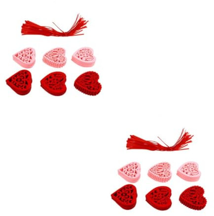 GLEAVI 120stücke Hochzeitsdekoration Herzanhänger Mit Seil Hollow-Out Design Für Valentinstag Hochzeit Und Festlichkeiten Für Tür Und Fenster Deko