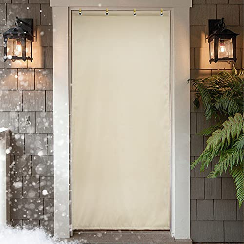 Cortina de puerta de algodón grueso para el hogar, otoño e invierno, aislamiento acústico, conservación del calor, resistente al viento, cálida, antifrío, separación de aire, cortinas colgantes, color